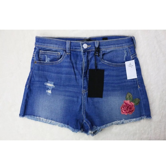 SP Black Label Pants - SP Black Label Floral Embroidered Jean Shorts L